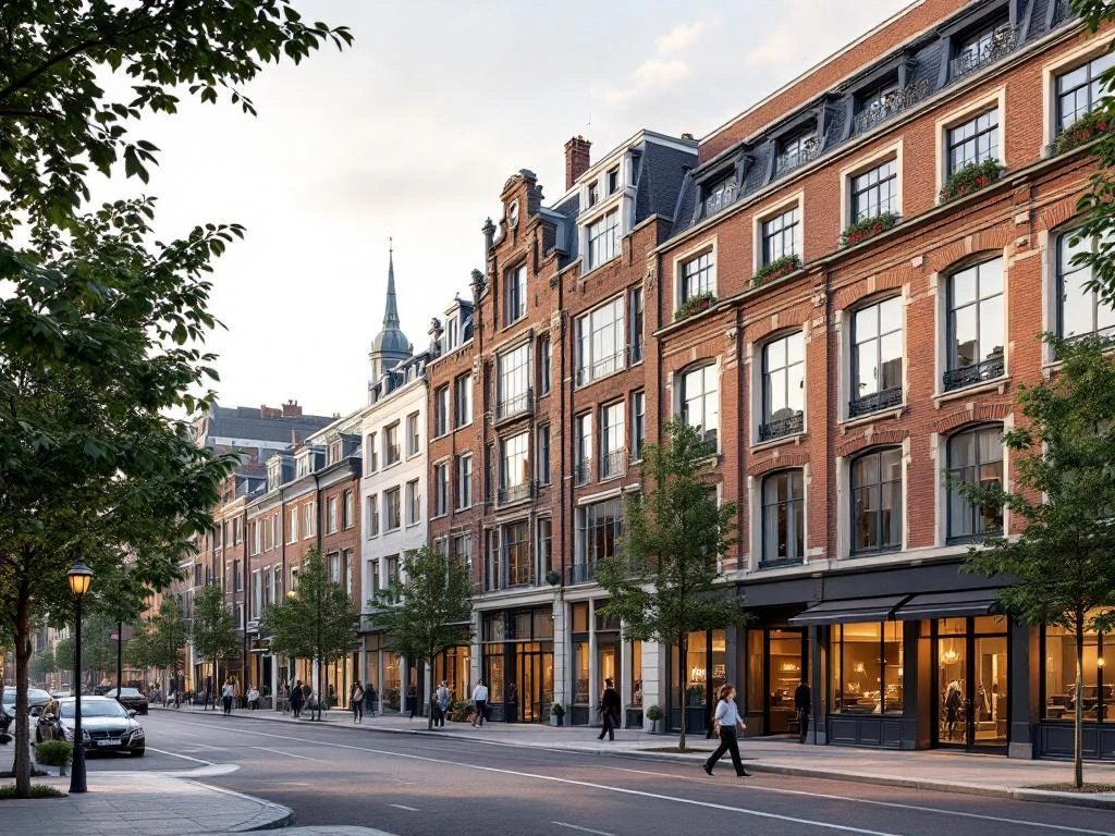 Architecturale rendering van PC Hooftstraat Amsterdam met historische grachtenpanden en moderne luxe appartementen