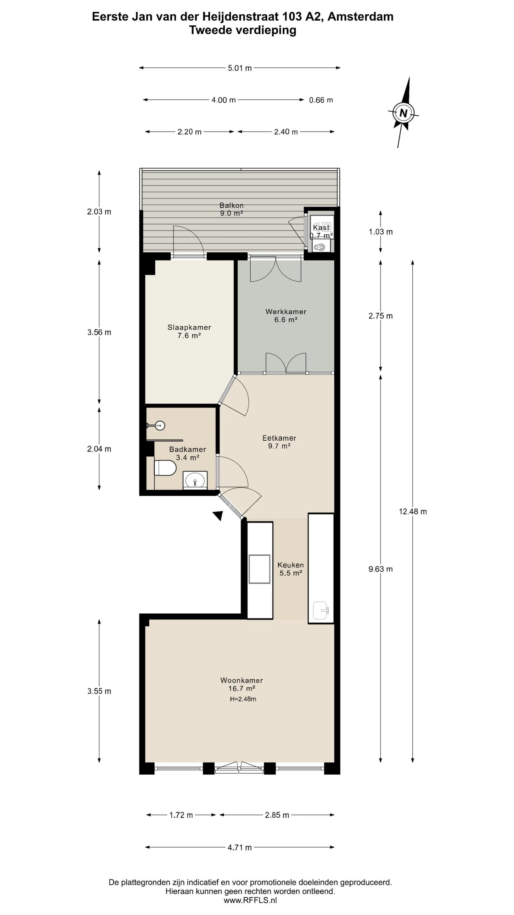 Appartement te koop: Eerste Jan van der Heijdenstraat 103A-2, Amsterdam